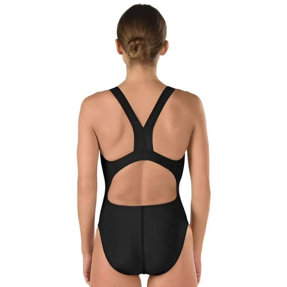 Speedo Solid Black Super Proback One Piece Prolt … - image 2